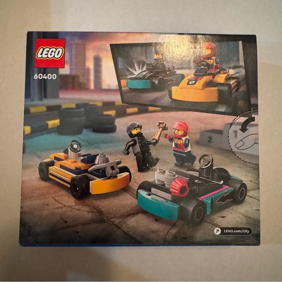 LEGO City Go-Karts and Race Drivers Toy Playset - 2 Driver Minifigures, Race Car - Picture 6 of 6